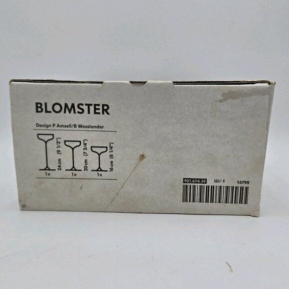 IKEA Blomster 3 Piece Candle Holder Set Clear Glass Amsell Berlin 901.674.39 - Picture 6 of 9